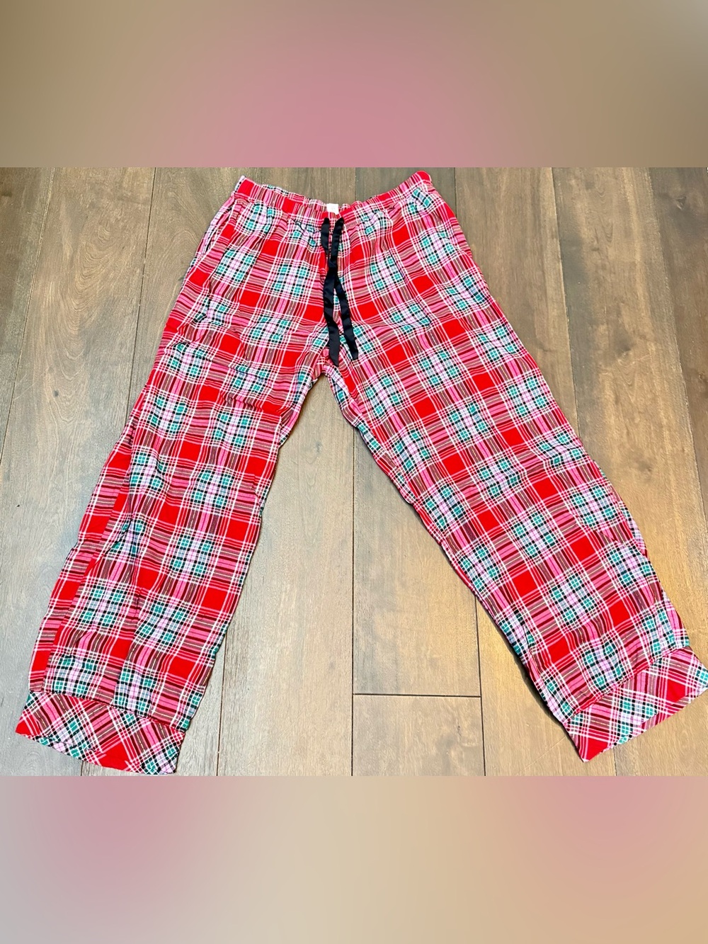 Victoria’s Secret Plaid Flannel Pajama Set Red Christmas Women’s Large | EUC - Picture 2 of 8